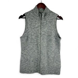 J. Jill Women's Gray Marbled Wool Alpaca Blend Zip Sweater Grandpa Cottage M